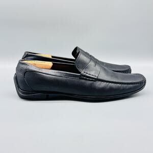 To Boot New York Shoes Mens 10.5 Black Leather Adam Derrick Penny Loafers Italy